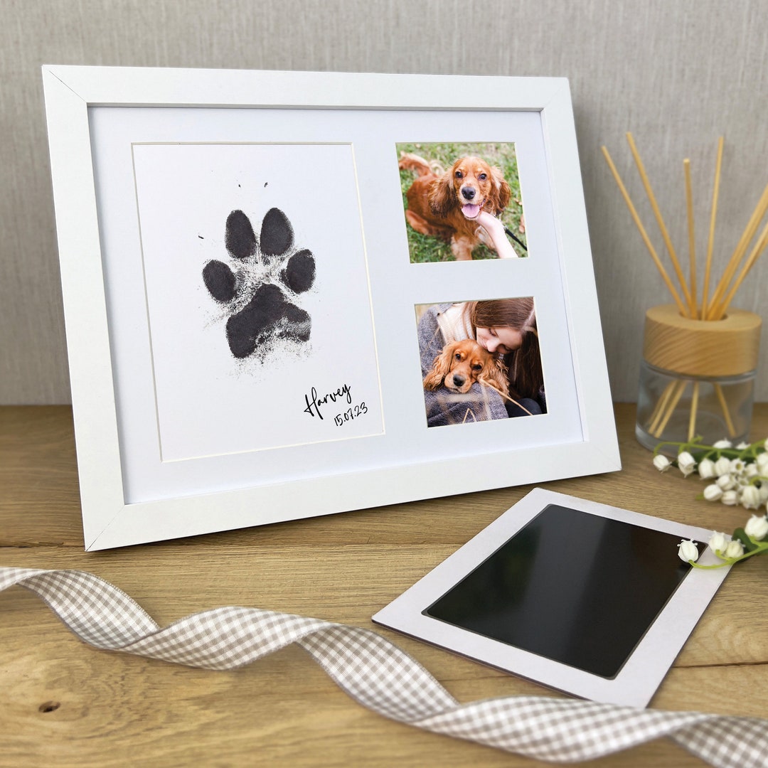 Paw Print Keepsake Photo Frame Kit | Pet Memorial, Safe Ink - Etsy