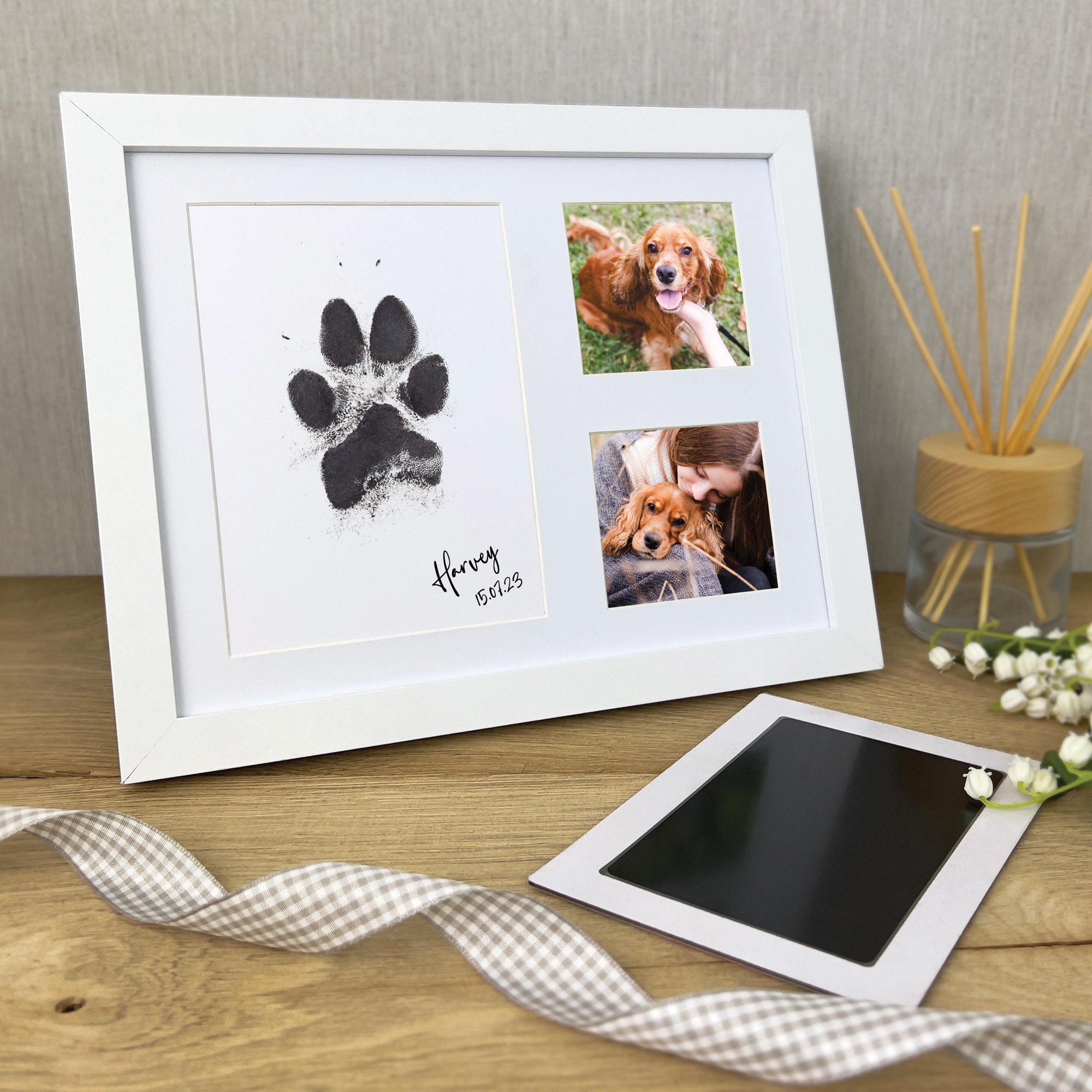 Retainbre Paw Print Stamp Pad for Dogs No Mess Dog Paw Print Kit Keepsake  for Dogs & Cats Pet Paw Print Impression Kit with Photo Frames Personalized Pet  Paw Print Gifts 