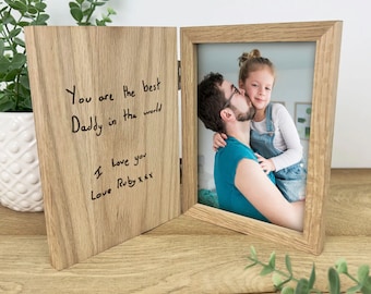 Personalised Handwriting Wooden Photo Frame | Keepsake Gift