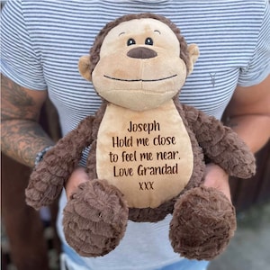 Personalised Keepsake Monkey | Memorial Gift, Message Soft Toy Teddy Bear