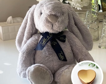 Personalised Grey Bunny Ashes Keepsake | Memorial Urn Teddy Bear