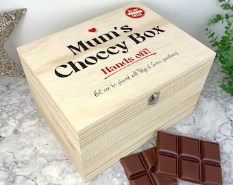 Caja de chocolate personalizada Pine Mum's: cesta para aperitivos, regalo para el Día de la Madre