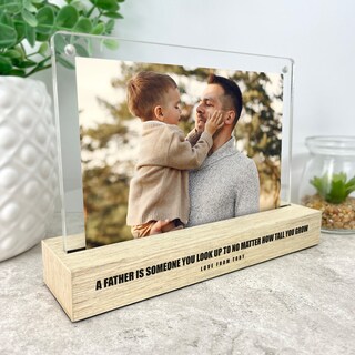 Cornice Portafoto In Legno Con Incisione 'Lucky To Call You My Grandpa' - Formato 12,7x17,8 Cm Per Foto Orizzontale