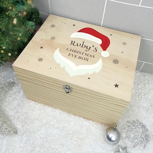 Personalised Santa Face Christmas Eve Box - 5 Sizes | Xmas Eve Box For Kids | Personalised Christmas Hamper Box | Christmas Traditions
