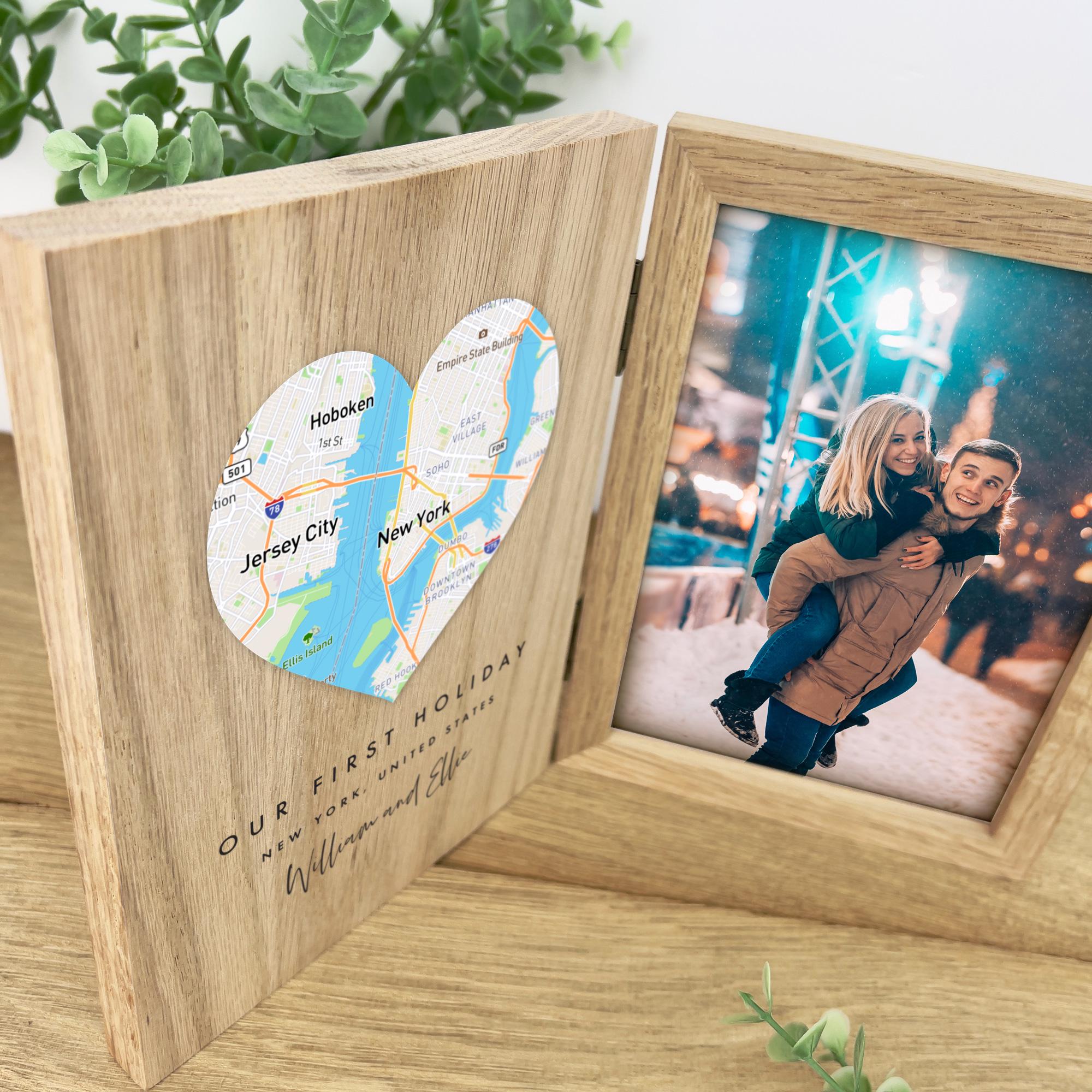 Heart Map Frame Personalised Heart Map Photo Frame | Location Keepsake Gift - Etsy