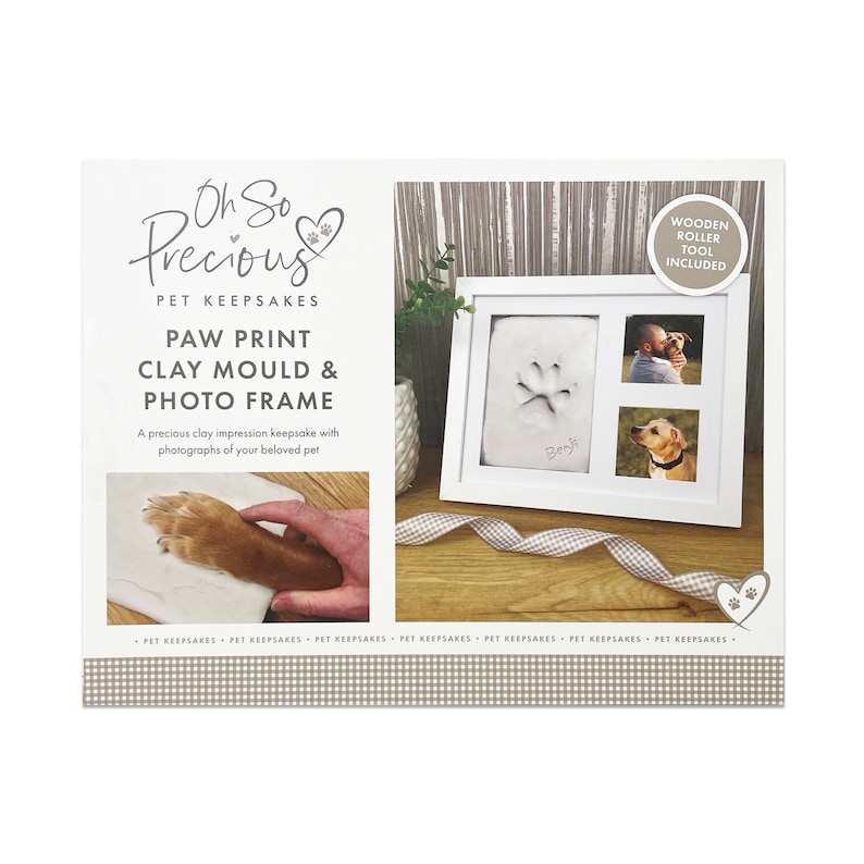 Paw Print Clay Photo Frame Kit | Pet Keepsake - Etsy