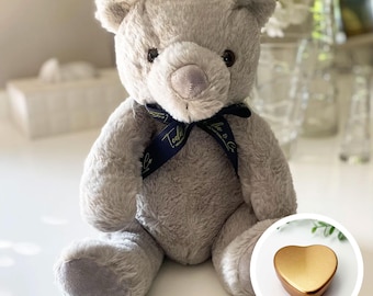 Personalised Grey Keepsake Teddy Bear | Memorial Ashes Urn