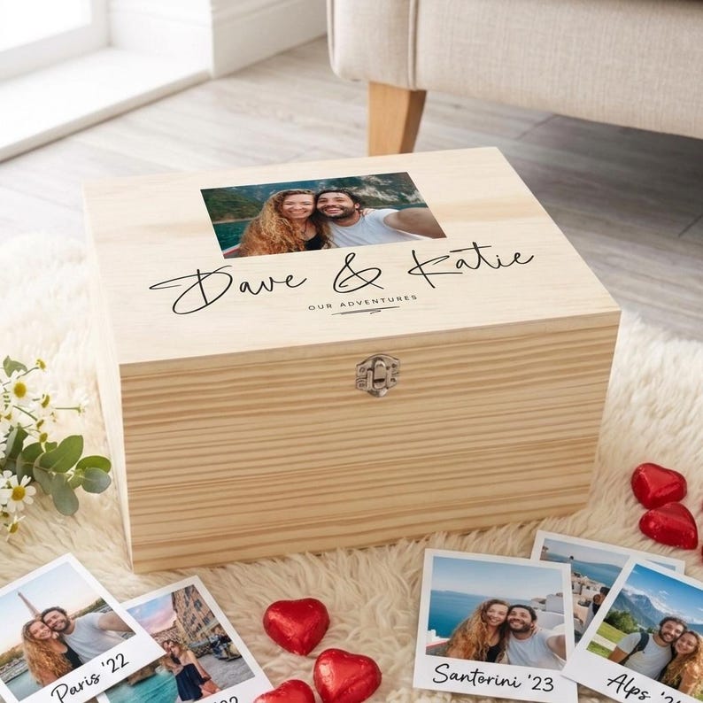 Personalised Couples Photo Memory Box - Custom Keepsake Box - Etsy UK