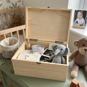 Personalised Jungle Animals Baby Keepsake Box | Pine Wood Memory Box - Etsy