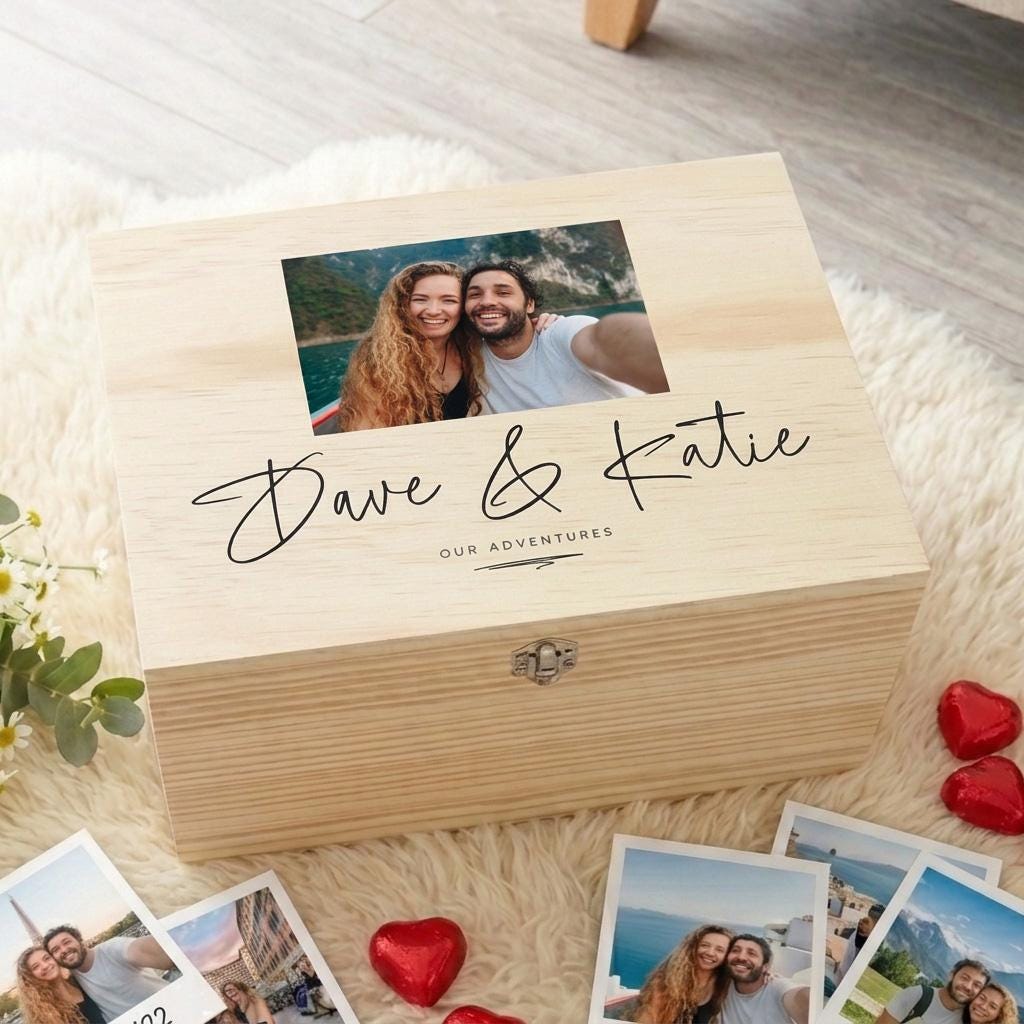 Personalised Couples Photo Memory Box - Custom Keepsake Box - Etsy UK