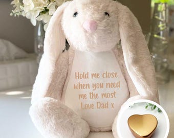 Personalised Cream Bunny Ashes Keepsake | Memorial Gift