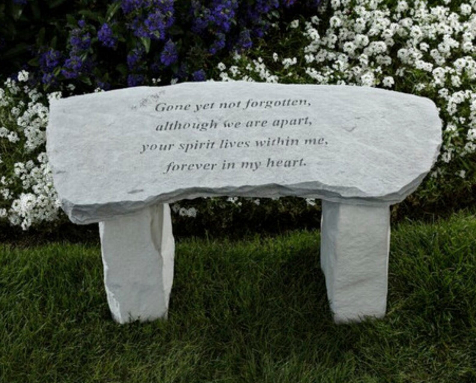Memorial Stone Garden Bench. Engraved Sentimental Verse. Etsy UK