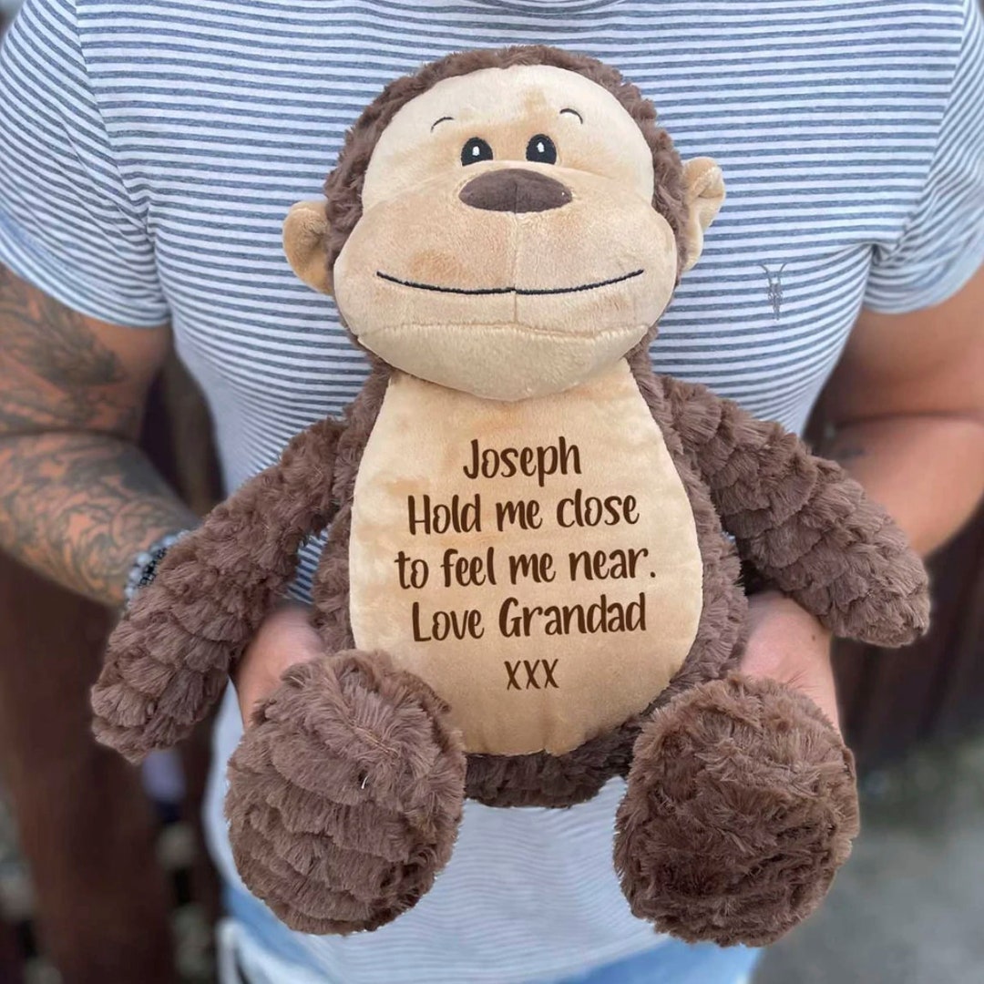 Personalised Ashes Keepsake Memory Monkey Memorial Gift Teddy Bear