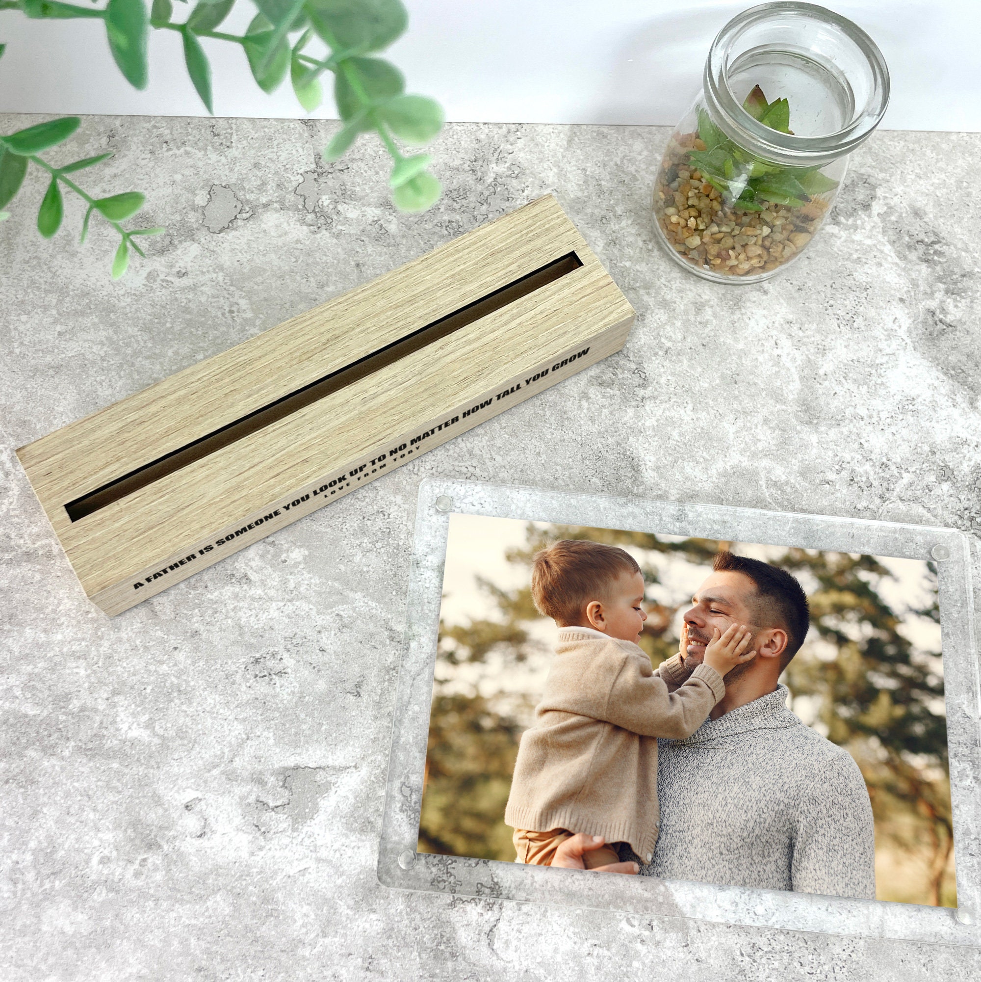 Qoutes - Cornice portafoto in legno con frasi curative, pensieri, fortune, vocali, foto