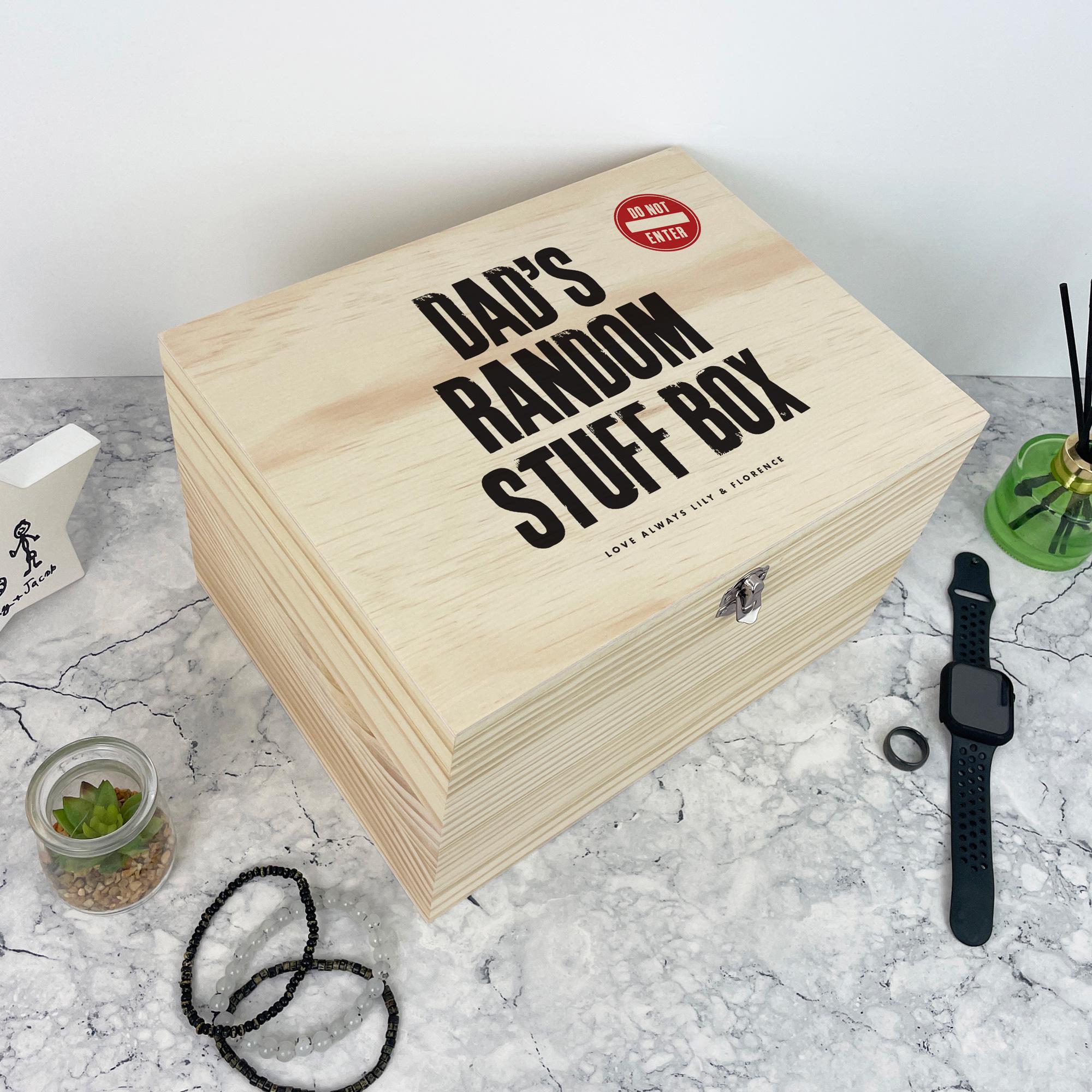 Personalised Pine Wood Random Stuff Box – Father's Day Gift - Etsy