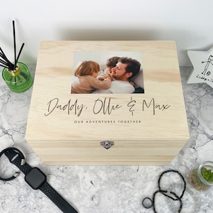 Personalisierte Namen / Nachricht Foto Memory Box 5 Größen | Vatertags Geschenk | Muttertagsgeschenk | Jeden Anlass | Besonderes Geschenk | Foto Geschenk