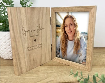 Personalised Solid Oak Memorial Book Photo Frame