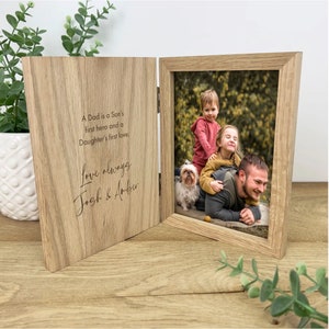 Personalised Any Occasion Wooden Book Photo Frame | Custom Wording Wooden Picture Frame | Own Words Wooden Photo Frame | Remembrance Frame