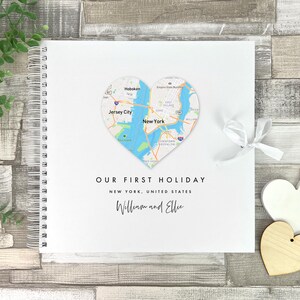 Album personnalisé de souvenirs de localisation sur carte cardiaque | Cadeau Saint-Valentin | Anniversaire marquant | Cadeau pour maison neuve | Cadeau d'anniversaire | Toute occasion