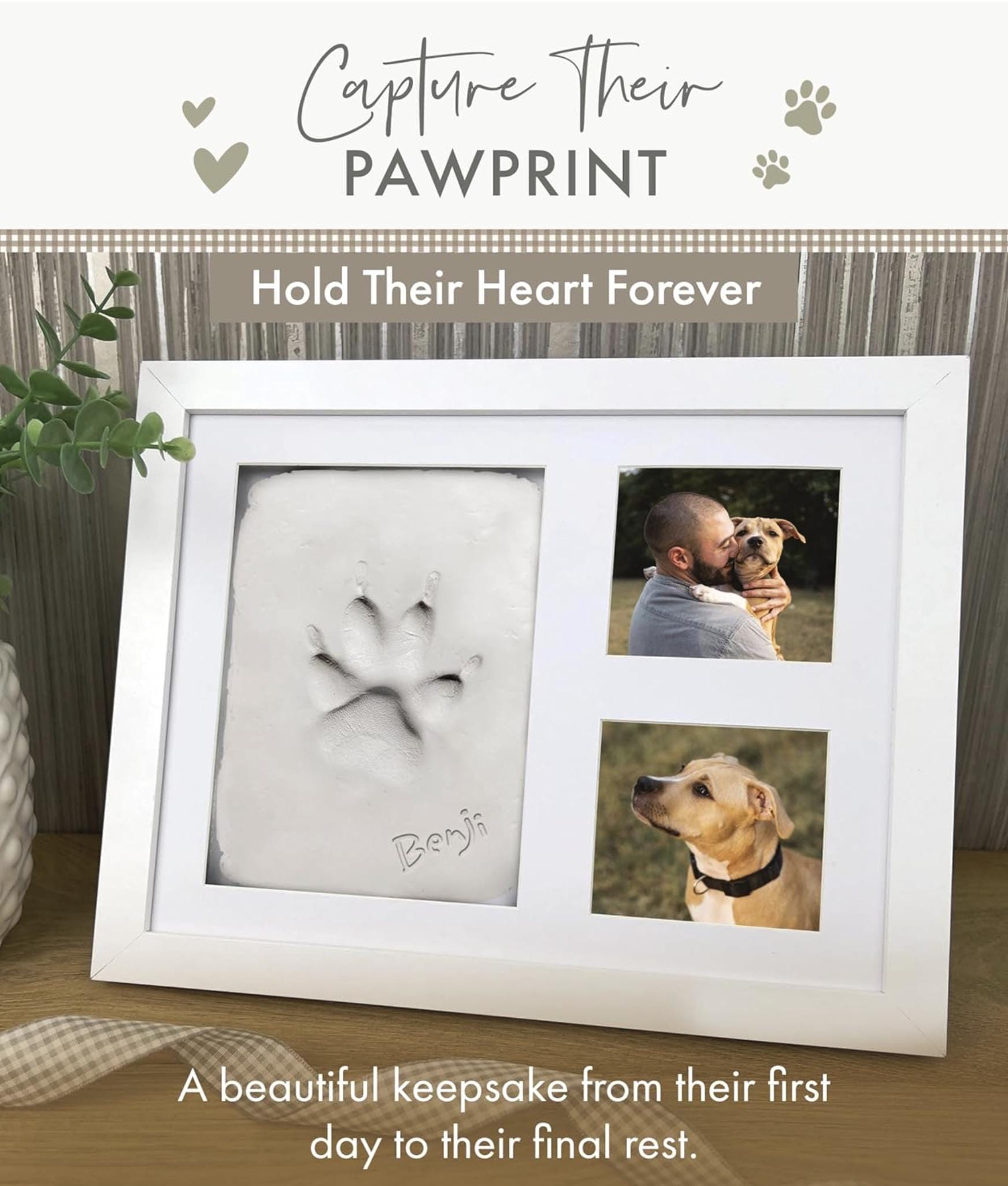 Paw Print Clay Photo Frame Kit | Pet Keepsake - Etsy UK