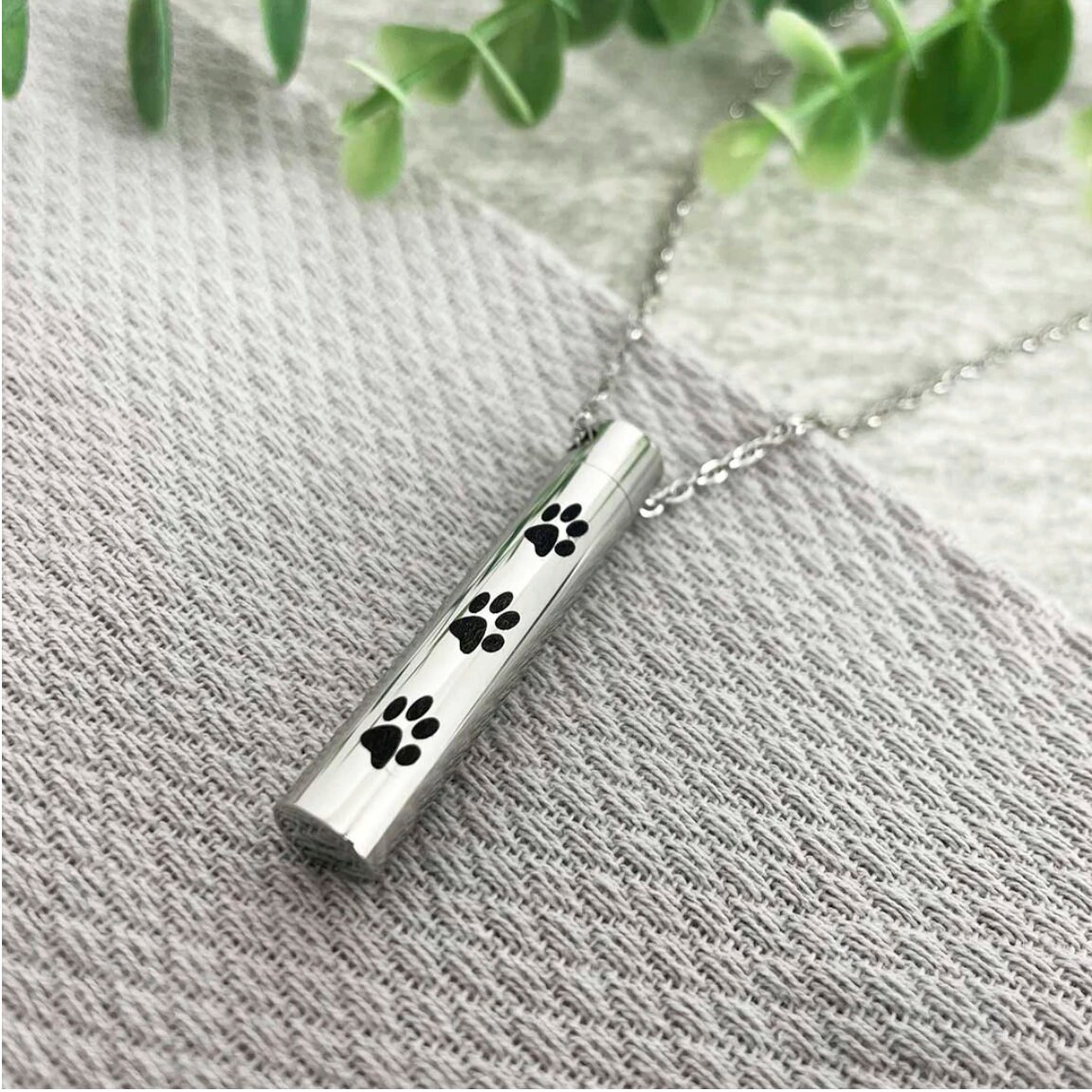 Pet Paw Prints Cremation Ashes Memorial Urn Necklace - Etsy
