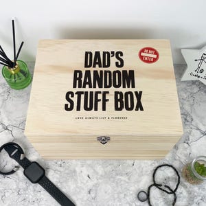 Scatola portaoggetti personalizzata in legno di pino - 5 misure (16 cm/20 cm/26 cm/30 cm/36 cm)/ Regalo per la festa del papà/Regalo per bambini/Regalo per lui