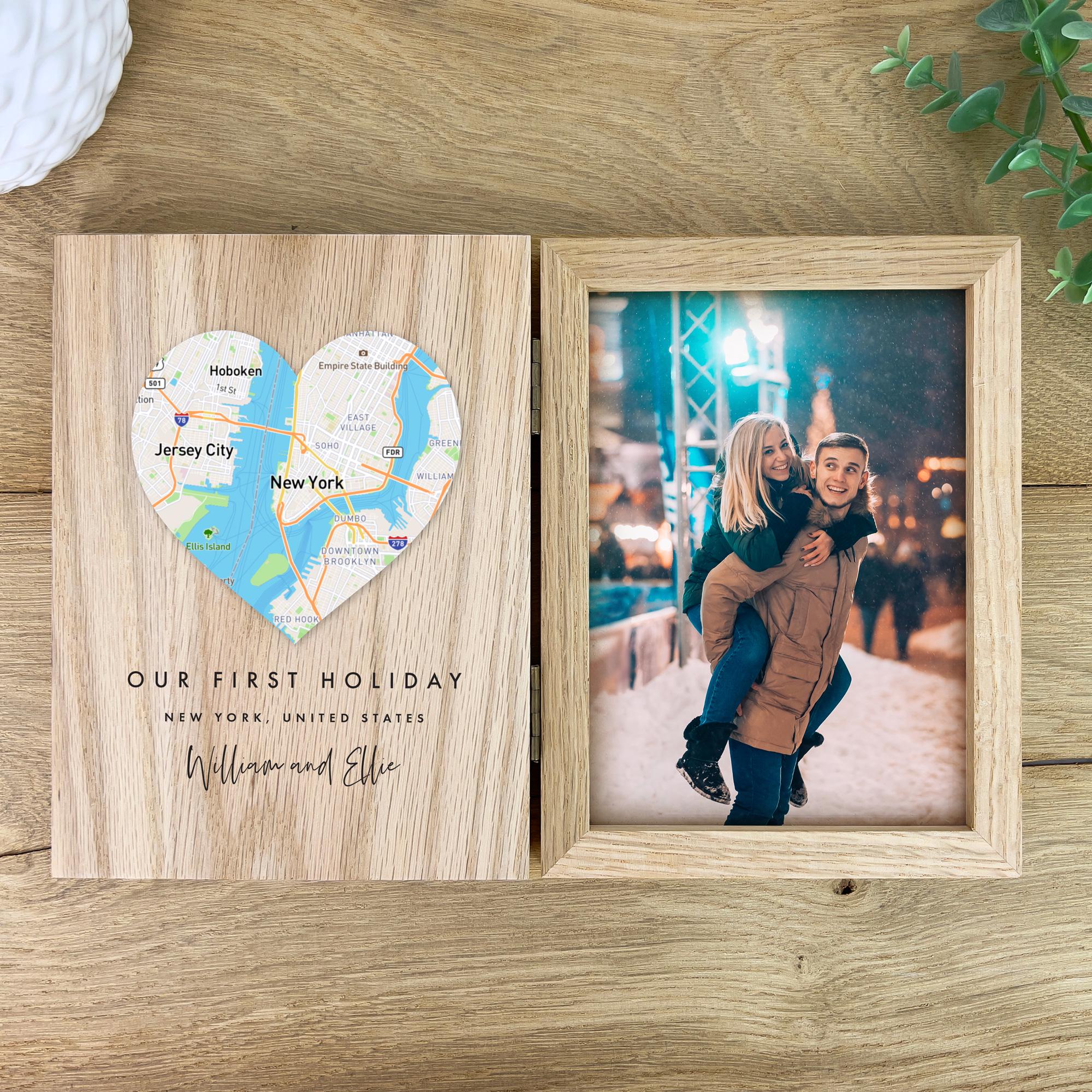 Heart Map Frame Personalised Heart Map Photo Frame | Location Keepsake Gift - Etsy