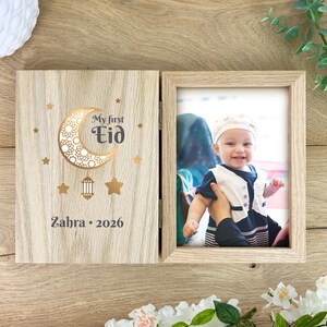 Personalised My First Eid Wooden Book Photo Frame | 7x5" Photo Baby Keepsake image 4