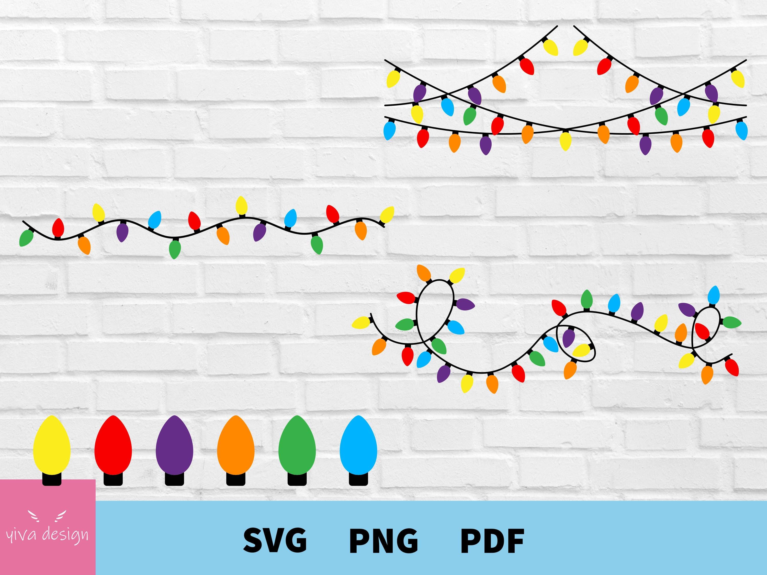 Christmas Lights String Svg Christmas Lights Png Svg - Etsy