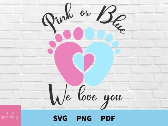 Pink Or Blue We Love You Heart Baby Shower Gender Reveal Pink Or Blue We Love You Heart Baby Shower Gender Reveal