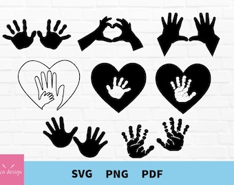 Baby Hands Svg, Baby Shower Svg Bundle, Baby Shower, Hands Svg, Heart Svg, Cut Files, Cricut, Silhouette, SVG, Pdf, Png
