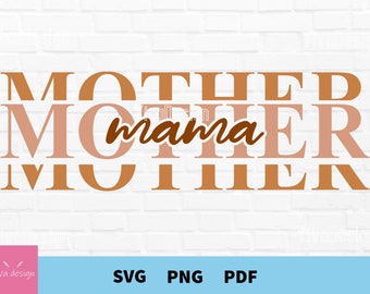 Día de las Madres Svg, Día de la Madre Svg, Mamá Svg, Mama Svg, Mom Life Svg, Diseño de Camisa Día de las Madres, Mama Clipart, Mother Clipart, Stacked Mama Svg