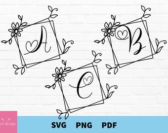 Monogram Svg, Alphabet, Fancy Flourish Letters, Laurel Monogram Alphabet, Wreath Svg, Wreath Monogram Svg, Glowforce,Fancy Monogram Alphabet