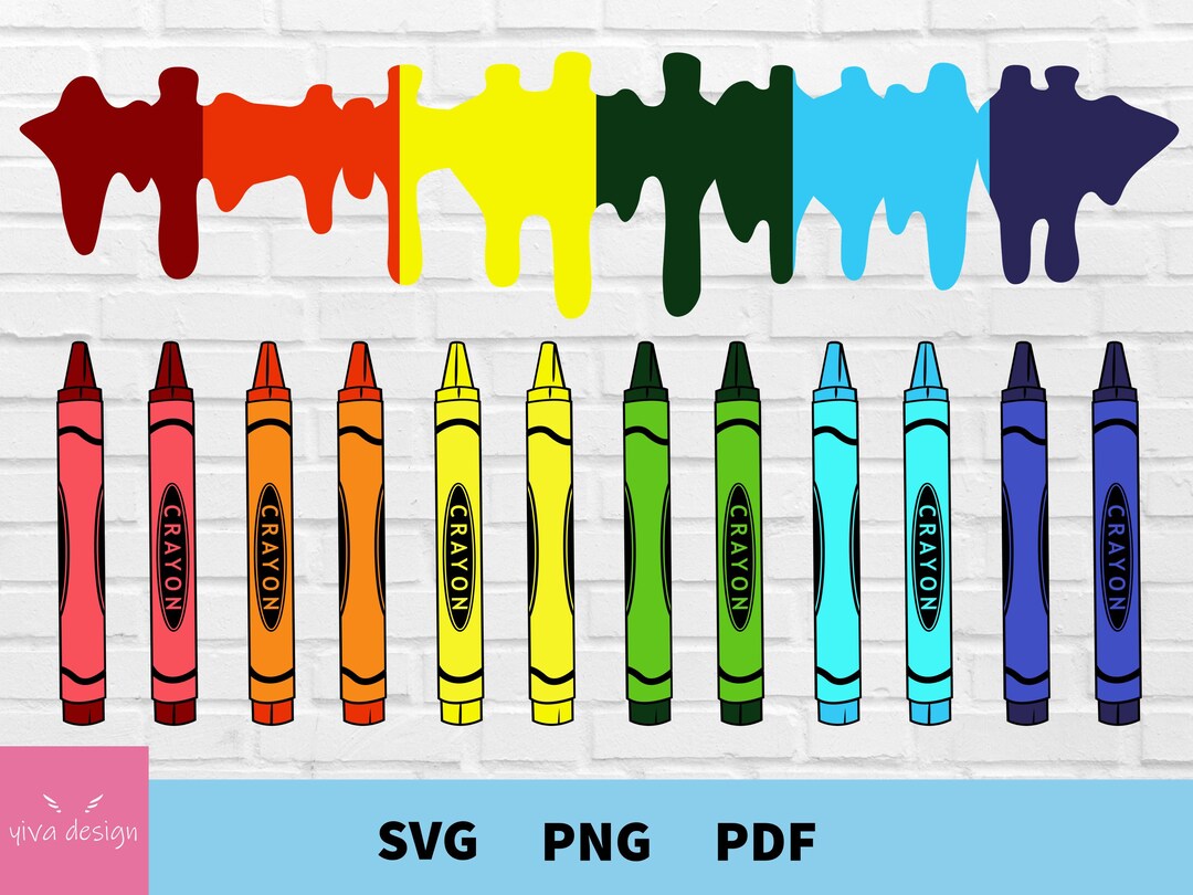 Crayon Svg, Back to School Svg, Classroom Cut File, Dripping Svg ...