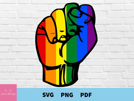 Clip Art & Image Files Rainbow Fist SVG Gay Pride Raised Fist Svg ...