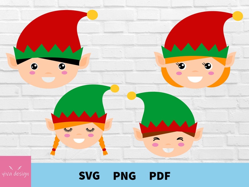 Elf Svg Bundle Christmas Elf Face Cut File Elf Head Svg Elf - Etsy
