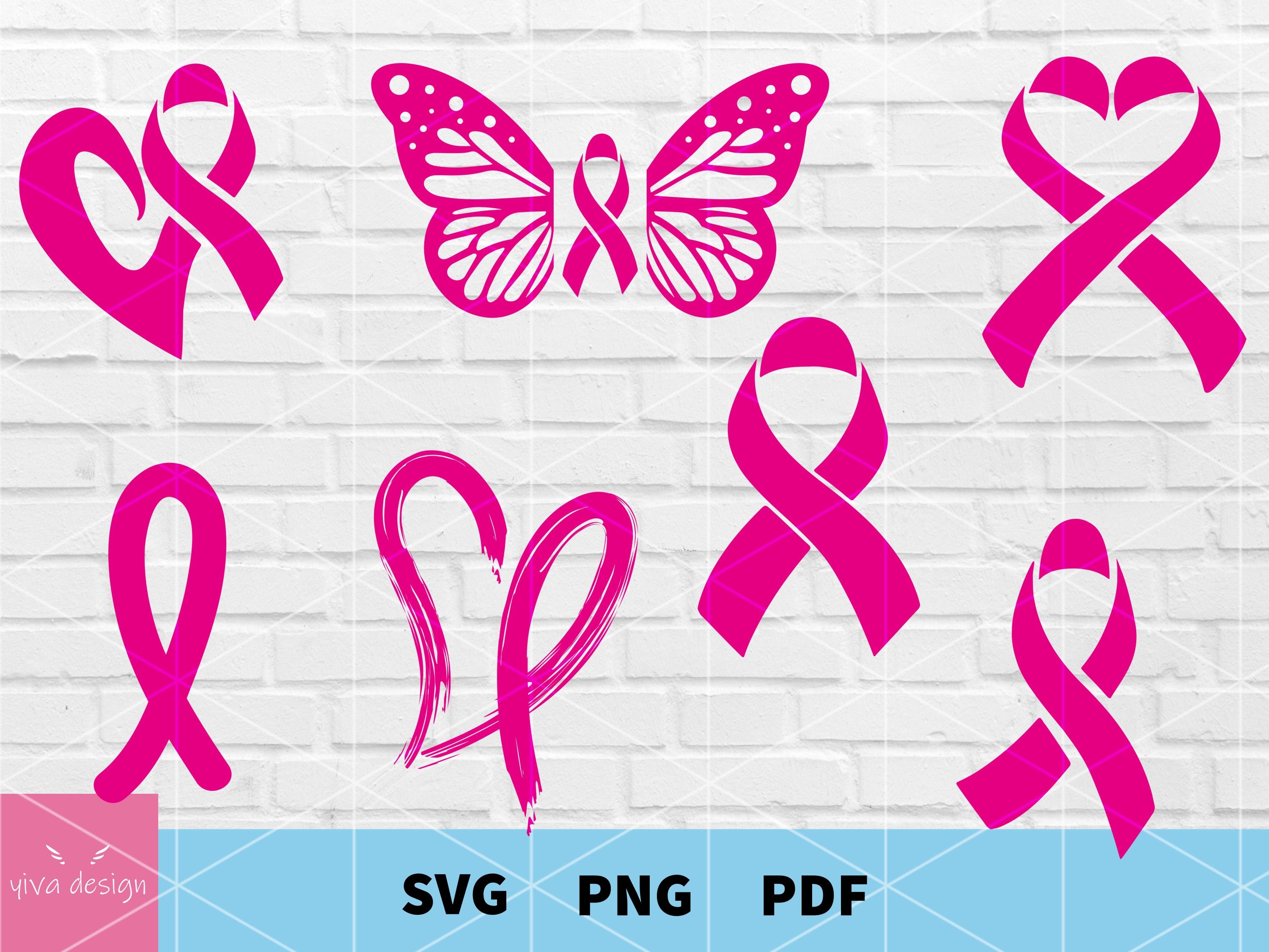 Cancer Ribbon Svg Bundle, Cancer Ribbon Svg, Awareness Ribbon Svg, Pink  Ribbon Svg Bundle, Butterfly Ribbon Svg, Breast Cancer Svg