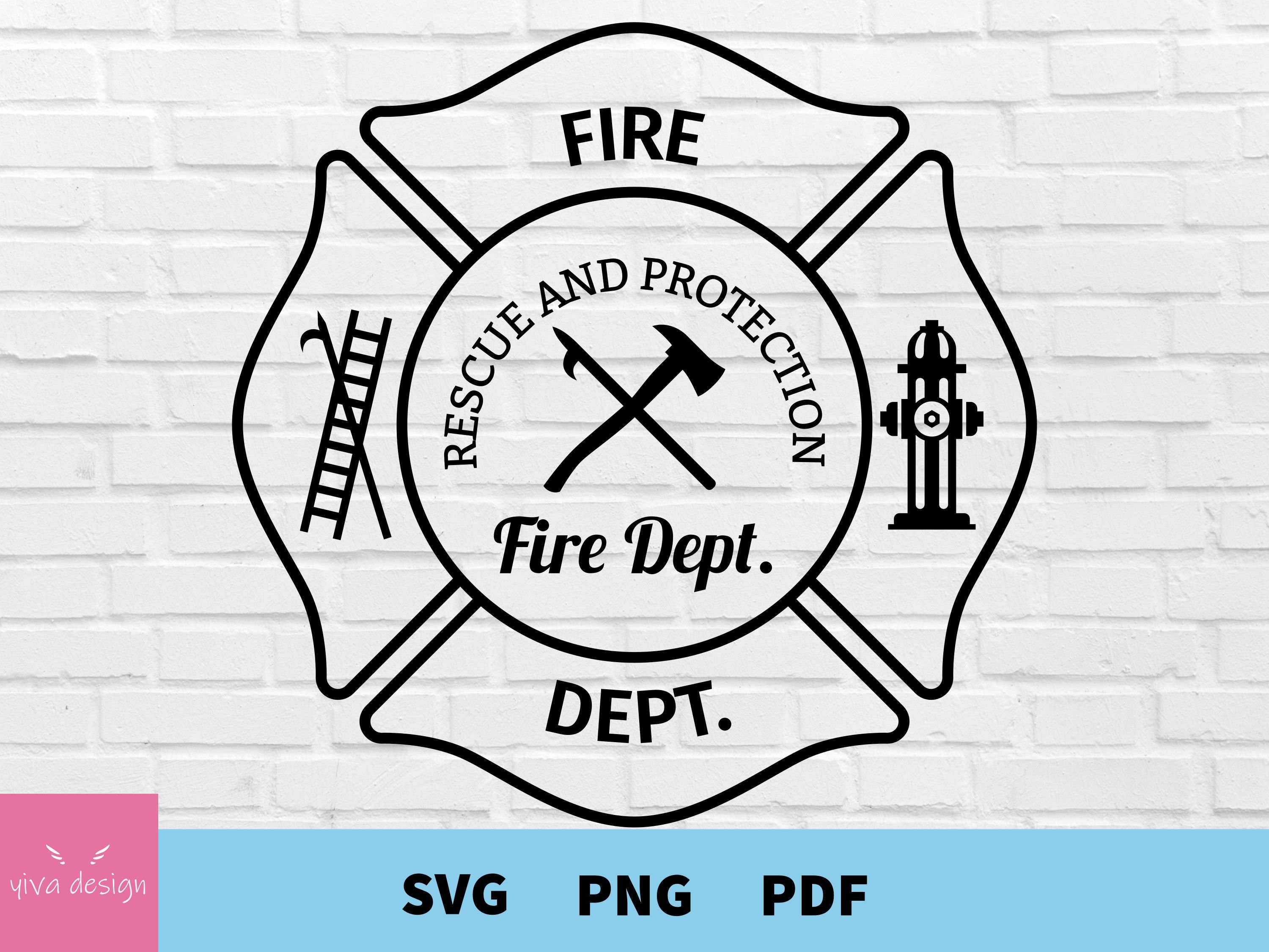 Fire Dept svg Firefighter svg Maltese Cross svg fireman 