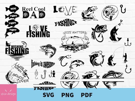 Fishing Bundle Svg, Fishermansvg,fishing Svg, Fish Svg, Fishing Hook Svg,  Fish Monogram Svg, Split Fish Svg, Bass Fish Svg, Fish Cricut File -   Canada