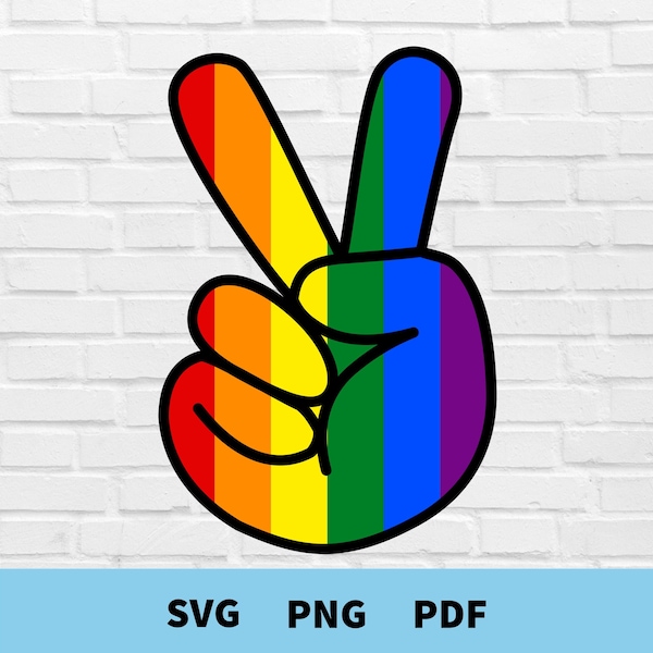 Gay Pride Svg, Pride Svg, Lgbt Svg, Rainbow Svg, Love SVG, Pride Equality SVG, Pride Peace Cut File for Cricut, Silhouette, Peace Png