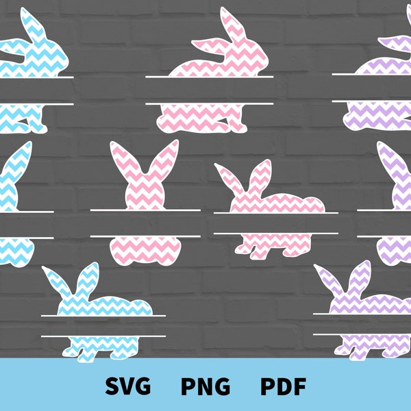 Easter Bunny Svg, Bunny Svg, Easter Monogram Svg, Bunny Monogram Svg, Easter Bunny Split Monogram Name Frame, Bunny Split Svg,Commercial Use