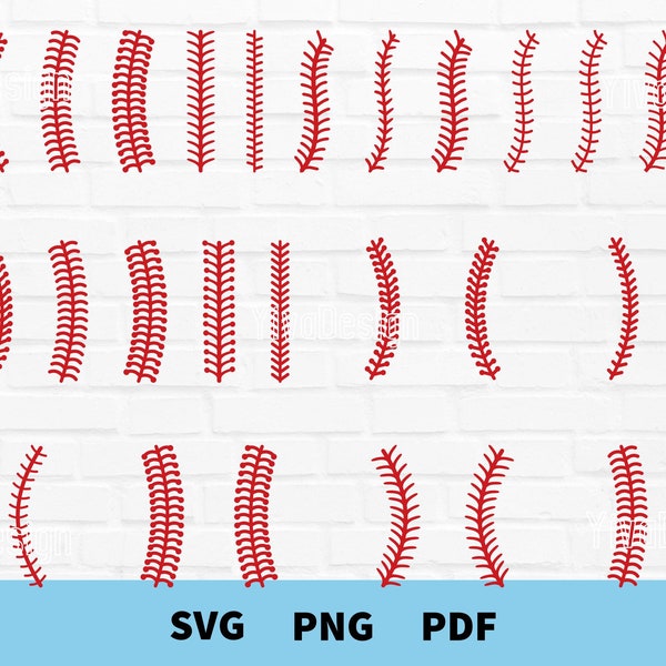 Baseball Svg Bundle, Baseball Stitches Svg Bundle, Softball, Baseball Threads,Png,Vector, Baseball Stitches Cut Files for Cricut, Silhouette