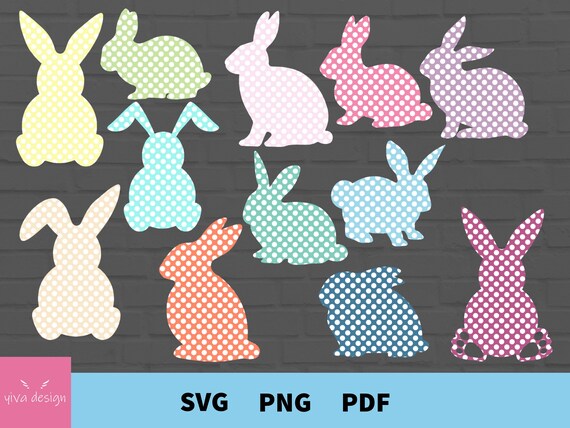 Craft Supplies & Tools Rabbit Silhouette Svg Bundle Easter Bunny Svg ...