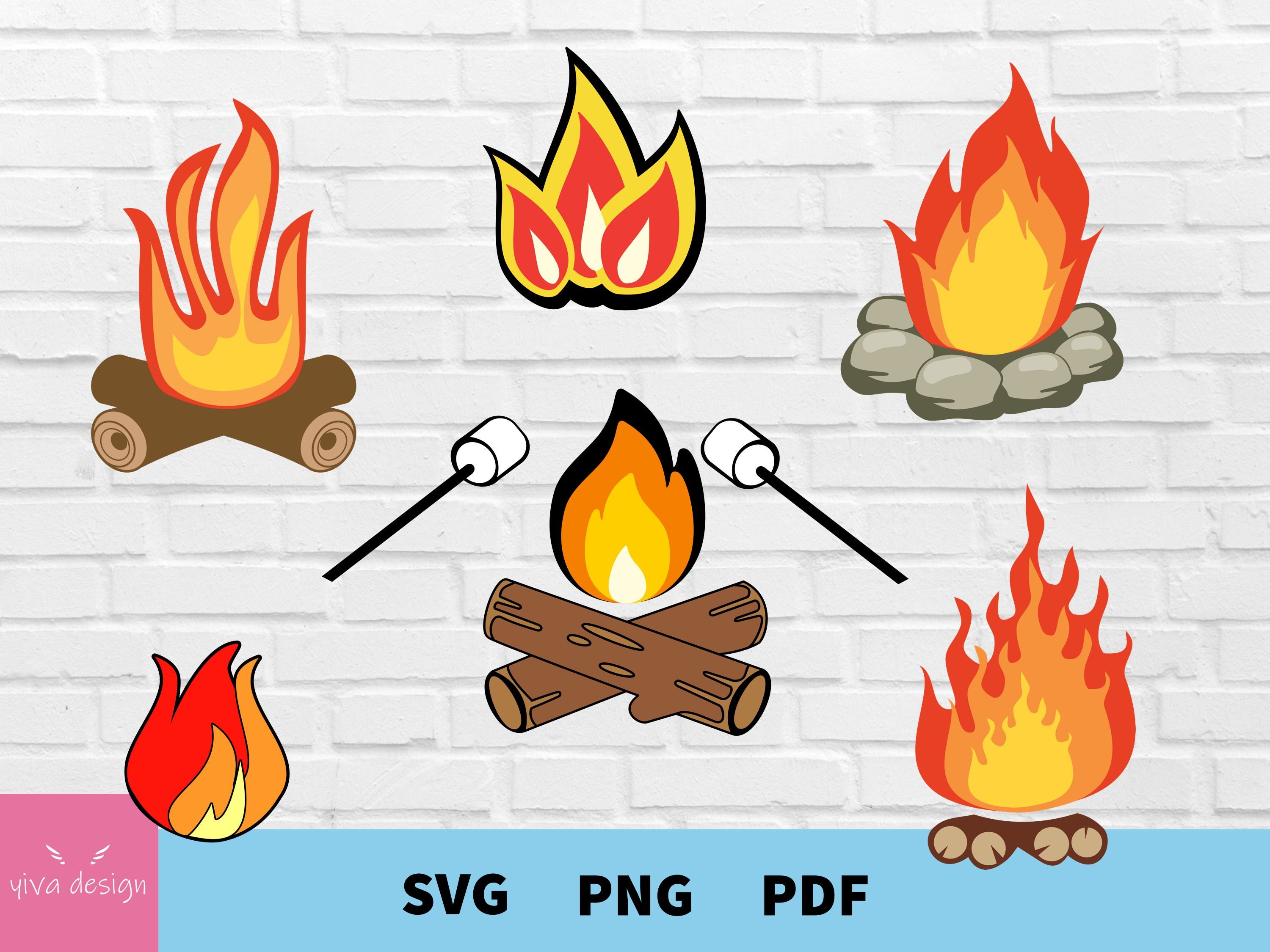 Campfire SVG Camping Fire Svg Bundle Fire Svg Campfire Svg | Etsy