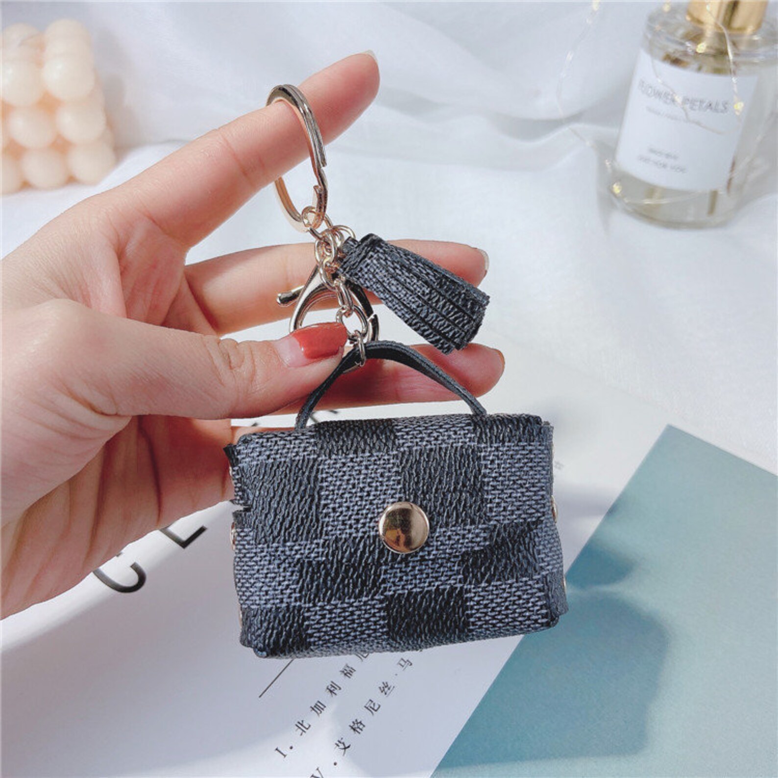 Leather mini bag backpack keychain bag pendant car key Etsy