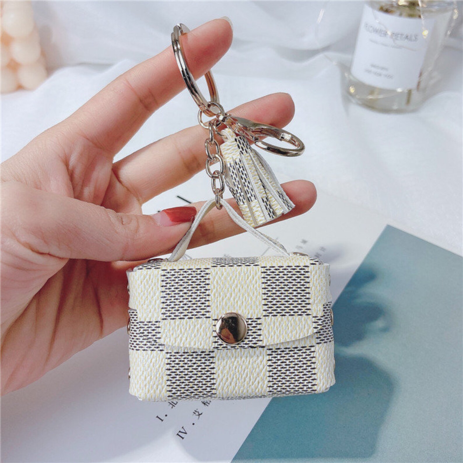 Leather mini bag backpack keychain bag pendant car key Etsy