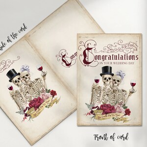 Personalised Skull Couple Wedding Card Gothic Wedding Card - Etsy UK