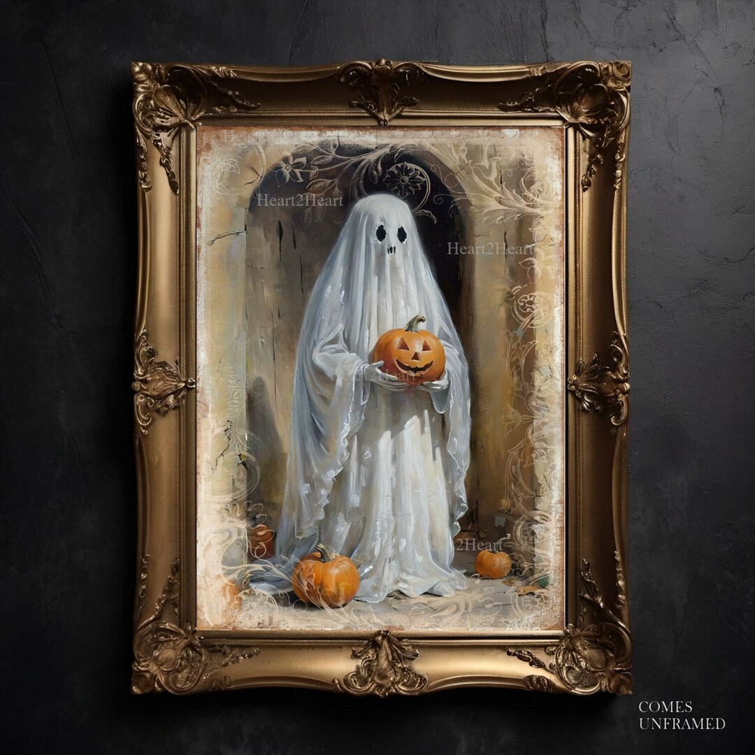 Vintage Ghost Art Print Halloween Spooky Wall Art - Etsy