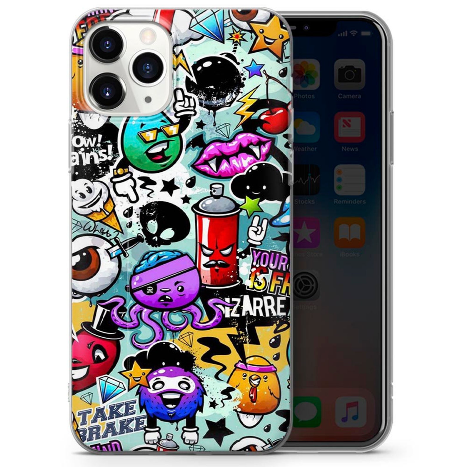 Graffiti Phone Case for Iphone 11 Pro 5 6 7 8 X XS XR SE 12 Etsy