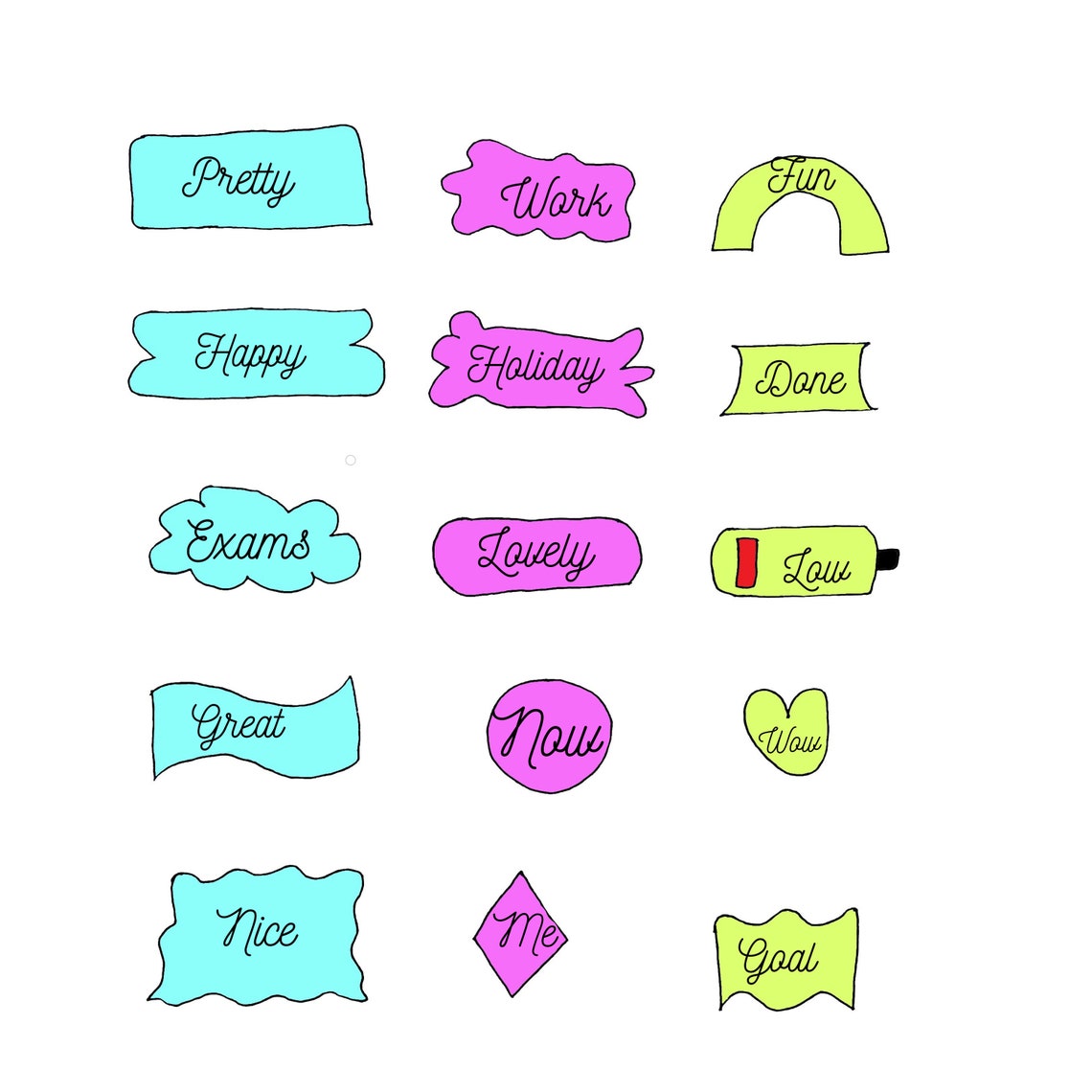 Tracker Stickers for Planners Digital Stickers Total 60 Etsy